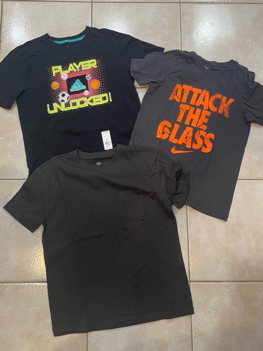 adidas Black Kids 'Player Unlocked' Graphic Tee with Neon Accents